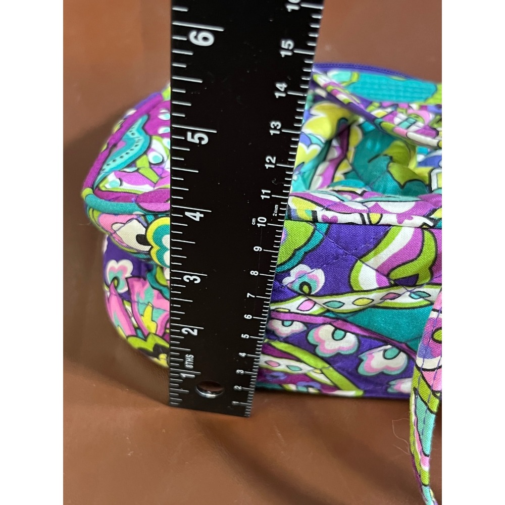 Vera Bradley Go Wild Paisley Quilted Cotton Crossbody Bag Purple Teal 14539-144 - Picture 10 of 14